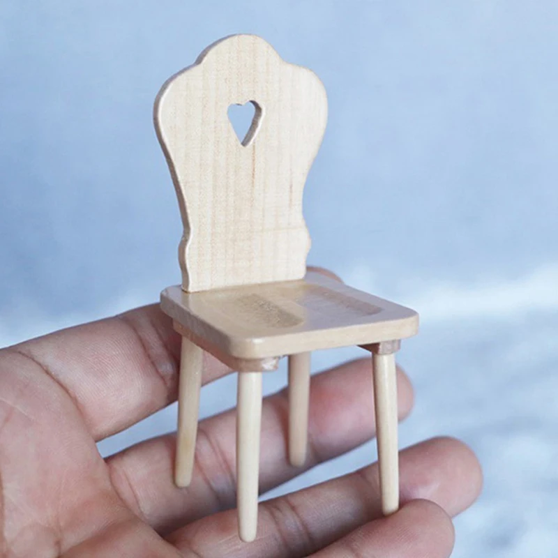 1:12 Dollhouse Miniature Love Chair Model Stool Backchair Furniture Decor Toy Doll House Accessories