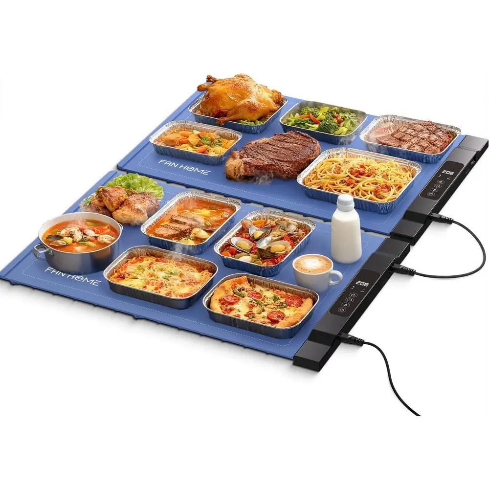 

Warming Mat or ood, 2 Pack Electric Warming Trays or Parties Buet, 7 Temperature Settings and 6 Hours Timer, ast Heating, Portab