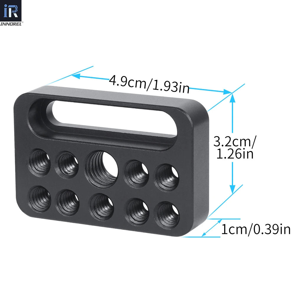 INNOREL CP03 Multi-Functional Cheese Plate with 1/4" & 3/8" Threads,Porous Connection Quick Installation Board for Camera Cage - Image 3