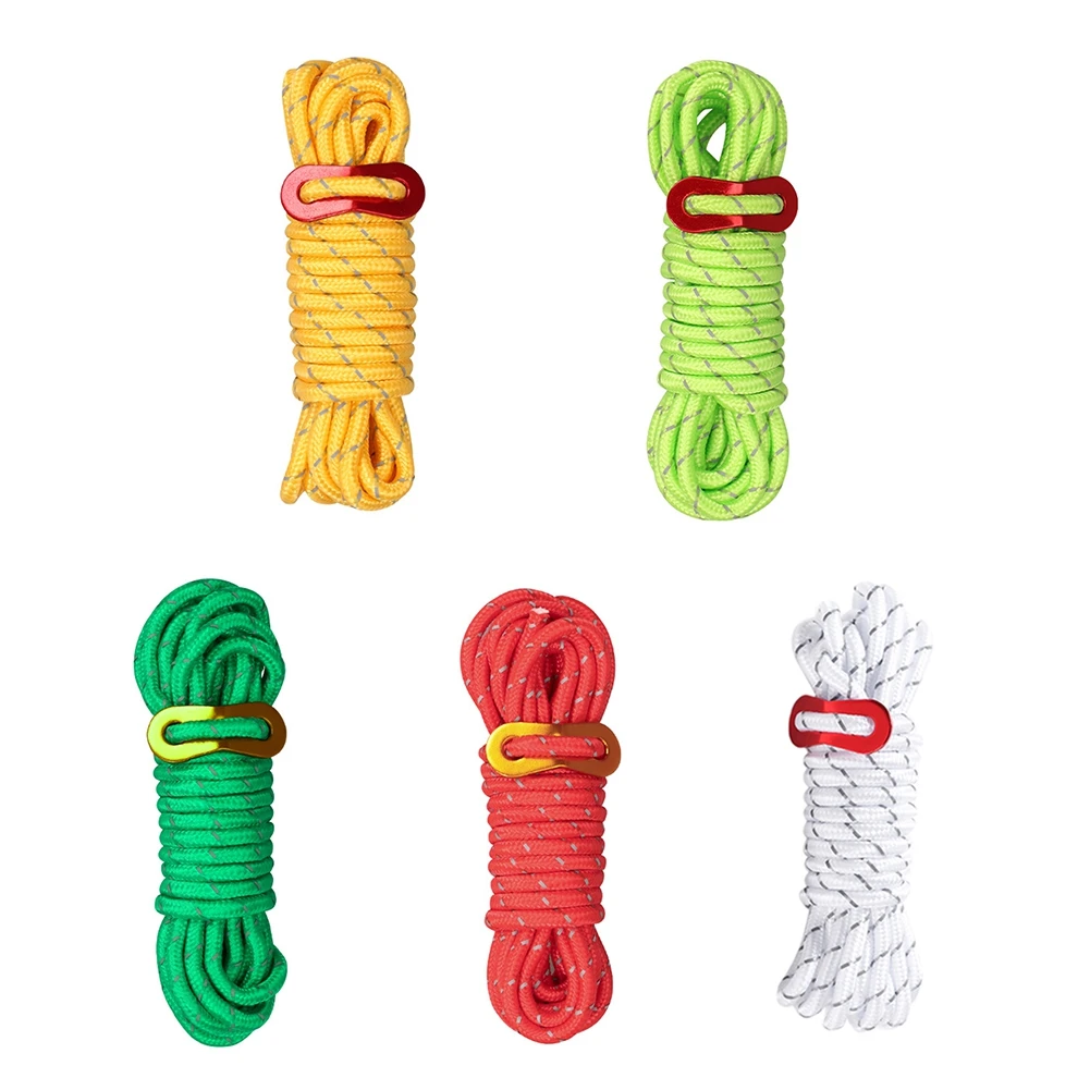 Outdoor Tent Cord Rope Camping Awning Rope Runner Guy Line Tent Fastener Wind Rope Buckle Triangle Fastener Stopper