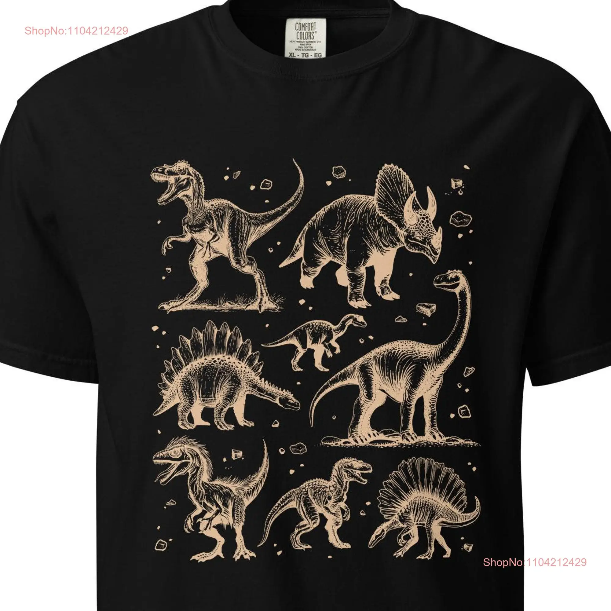 Comfort Colors Dinosaur Paleontology Science Biology T Rex Vintage Natural History Fan Shirt long or short sleeves