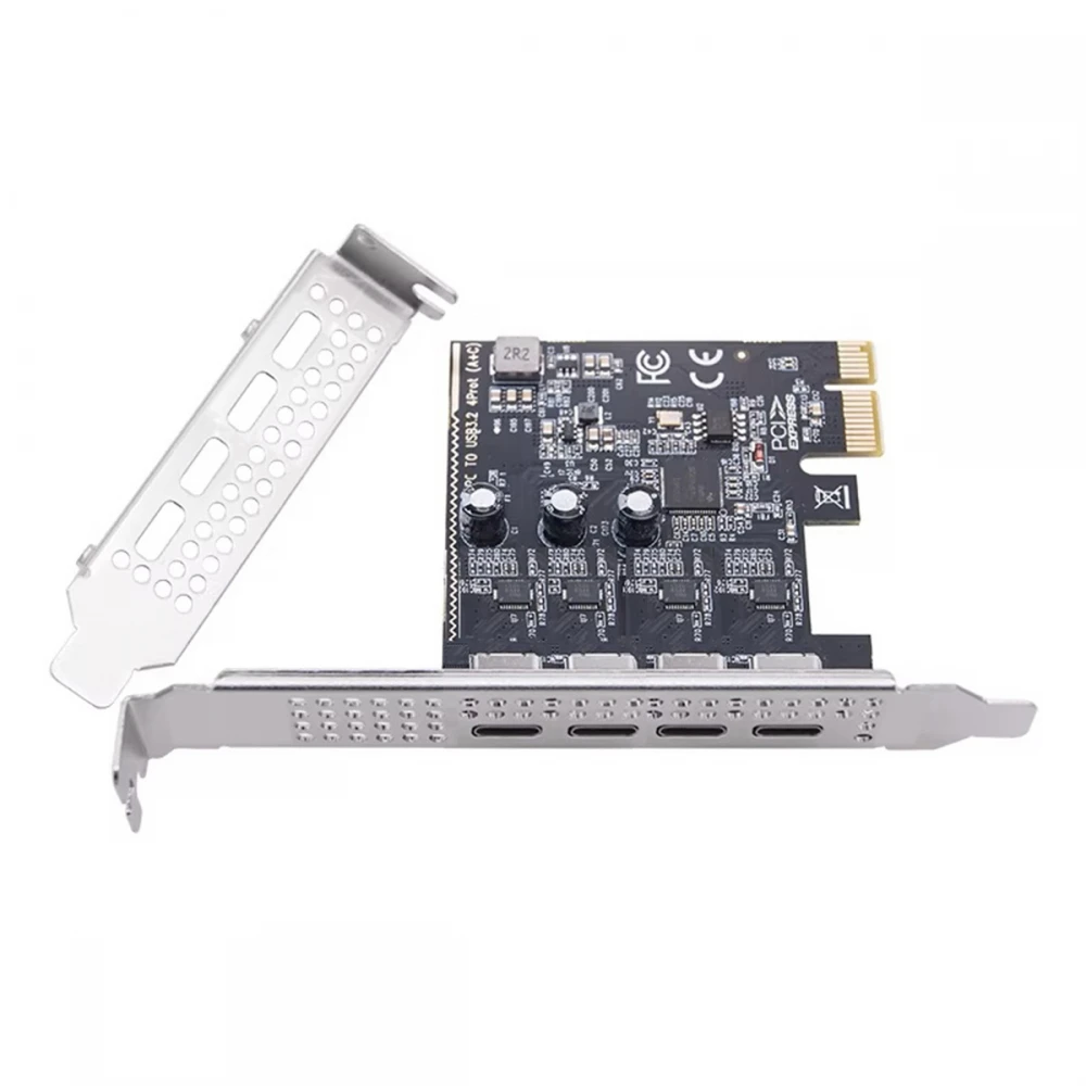 usb31-4-ポート-type-c-usb-c-メス-pci-e-express-1x-カード-アダプター-upd720201、ロープロファイル-ブラケット付き-5gbps