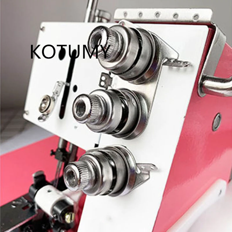 Mini Domestic Overlock Sewing Machine 4 Threads with Led Light Electric Desktop Overlock Sewing Machine Edge Binding Machine