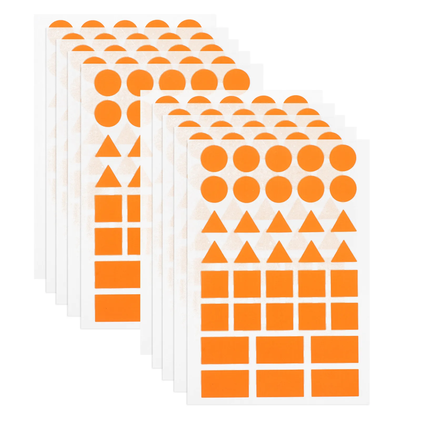 

20 Sheets Vibrant Orange Assorted Geometric Adhesive Labels Triangle Rectangle Circle Stickers for Office Home Organization