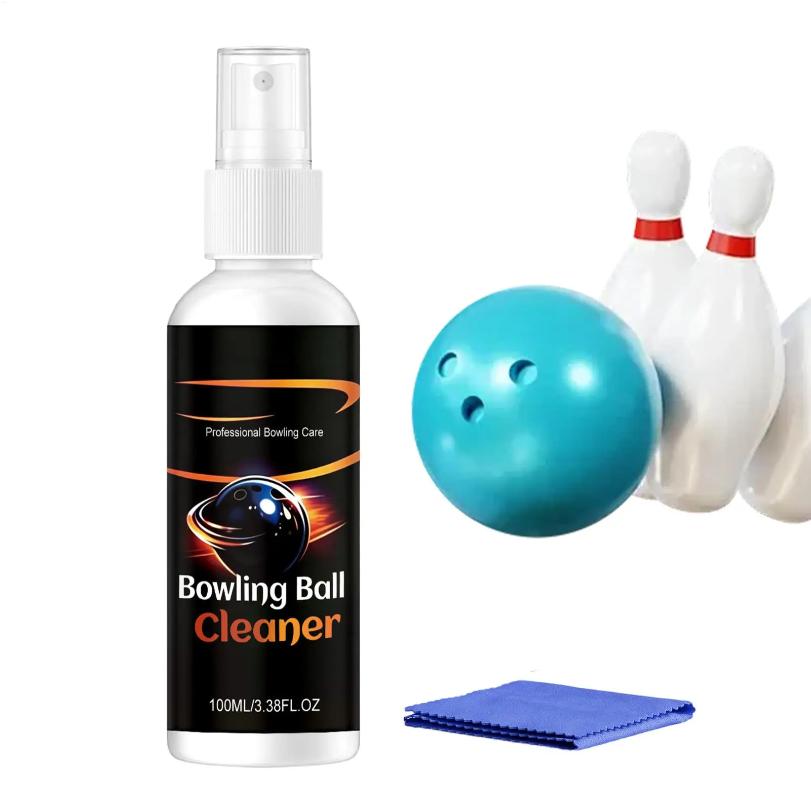 NEW Bowling Ball Cleaning Spray Fast-Acting Portable With Towel 100ml Bowling Cleaner Spray Set For Daily Practice