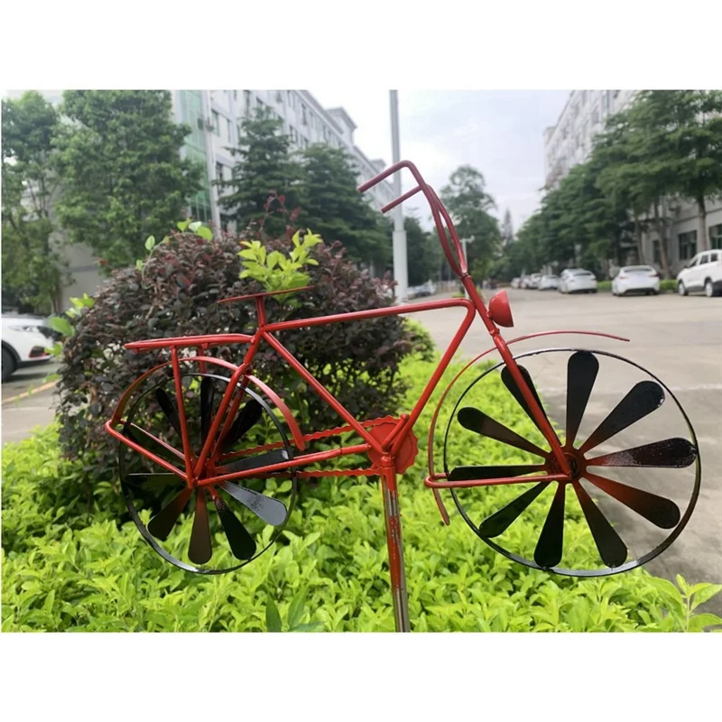 1 Pair Iron Wind Spinner,51In H Bicycle Wind Spinners For Patio Lawn Farm Backyard