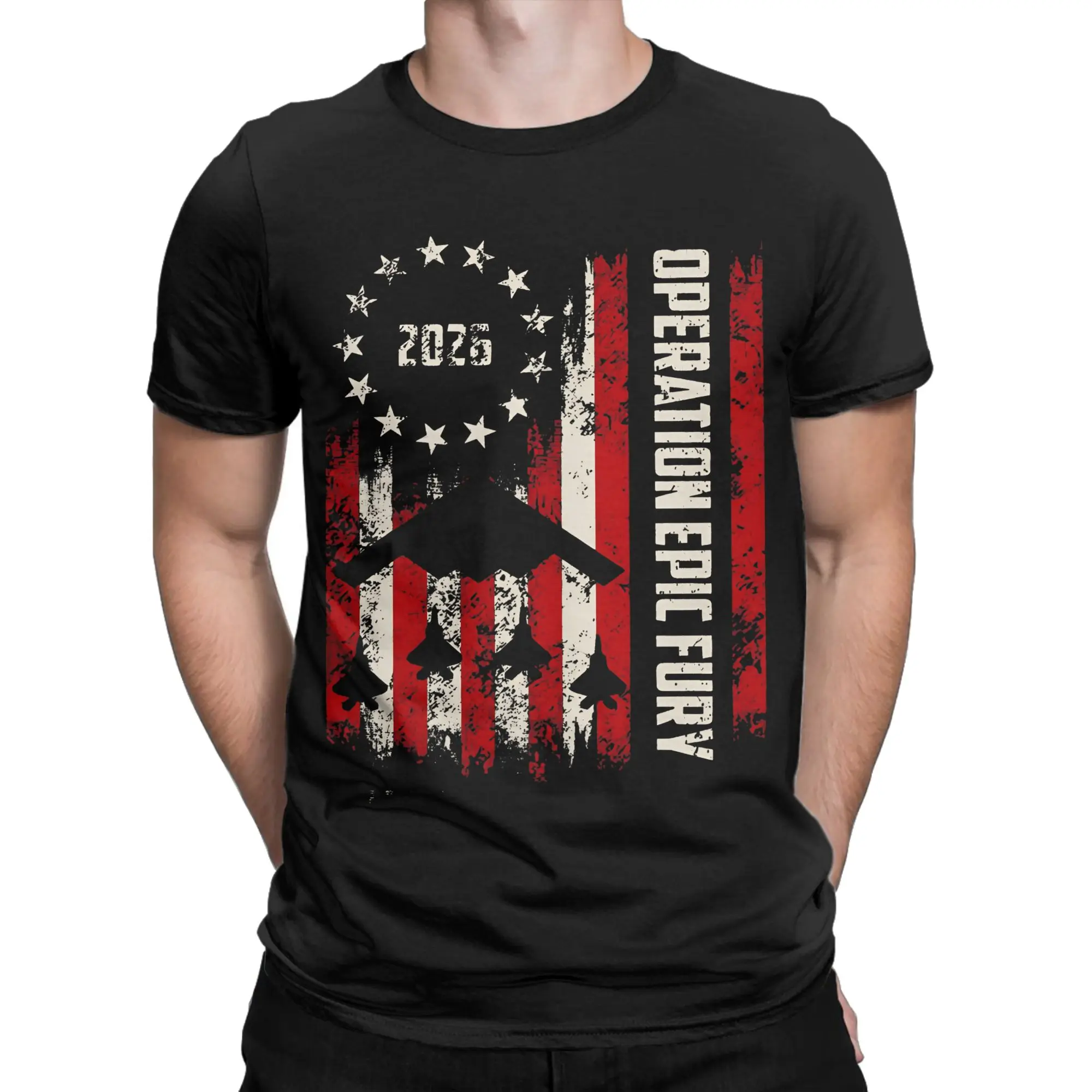 Operation Epic Fury 100% Cotton T-Shirt For Man Beach  Funny T Shirts Crew Neck Harajuku Tees Oversized Hot Sale Clothes