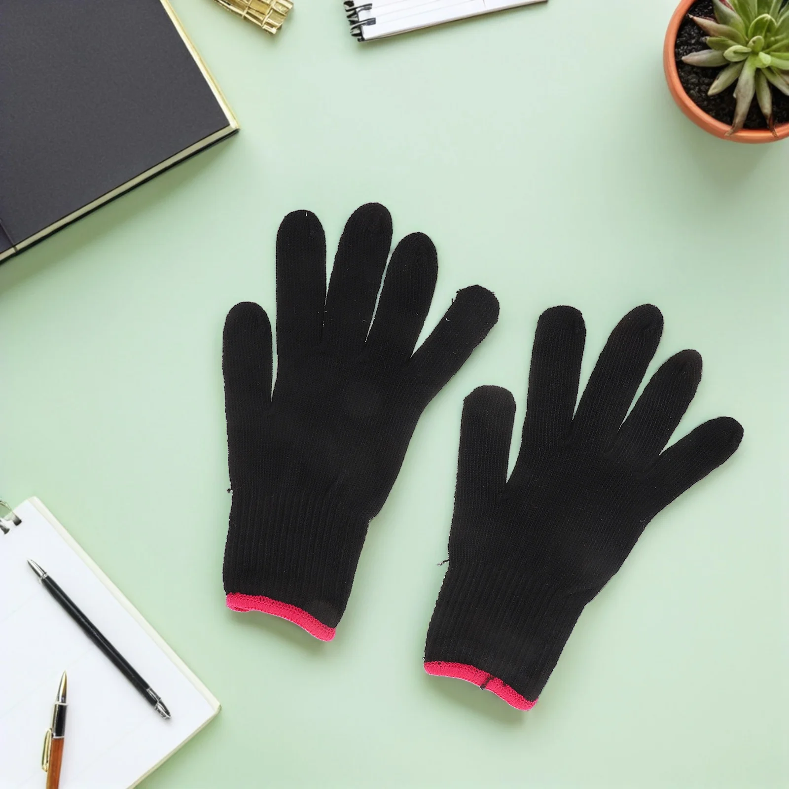 헤어 스타일링을위한 6pcs 내열 장갑 높은 탄력성 안티 그립 보호 재사용 가능한 살롱 열 장갑 다림질