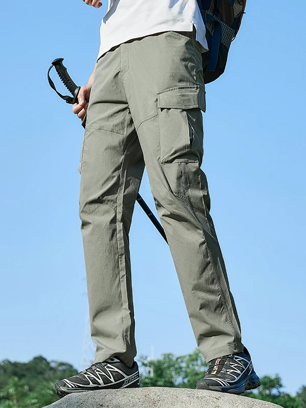 

Outdoor Men's Summer Qui Dry Breathable Skin-friendly Slim Fit Thin Elastic Casual Pants Multi-ket Workwear Sle