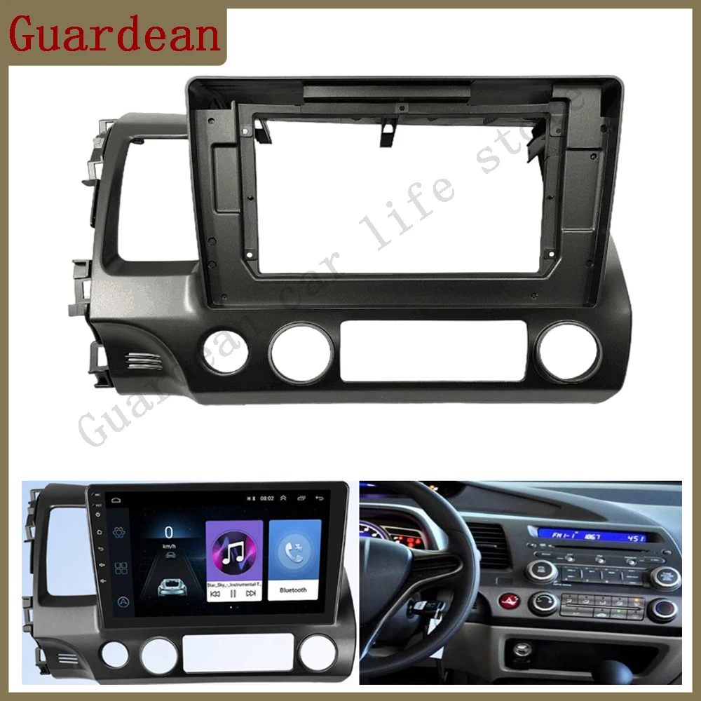 10.1 inch Car DVD Frame Audio Dash Trim Kits Facia Panel Radio Player screen 2 Din  For HONDA CIVIC 2006-2011 Left Stereo