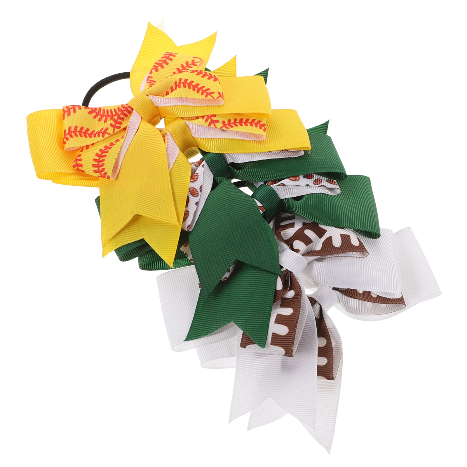 

6pcs Ties Dual Layer Kids Cheer Accessories Girls Hair Bows Ponytail Holders For Thin Hair Styling Thin Ponytail Holders