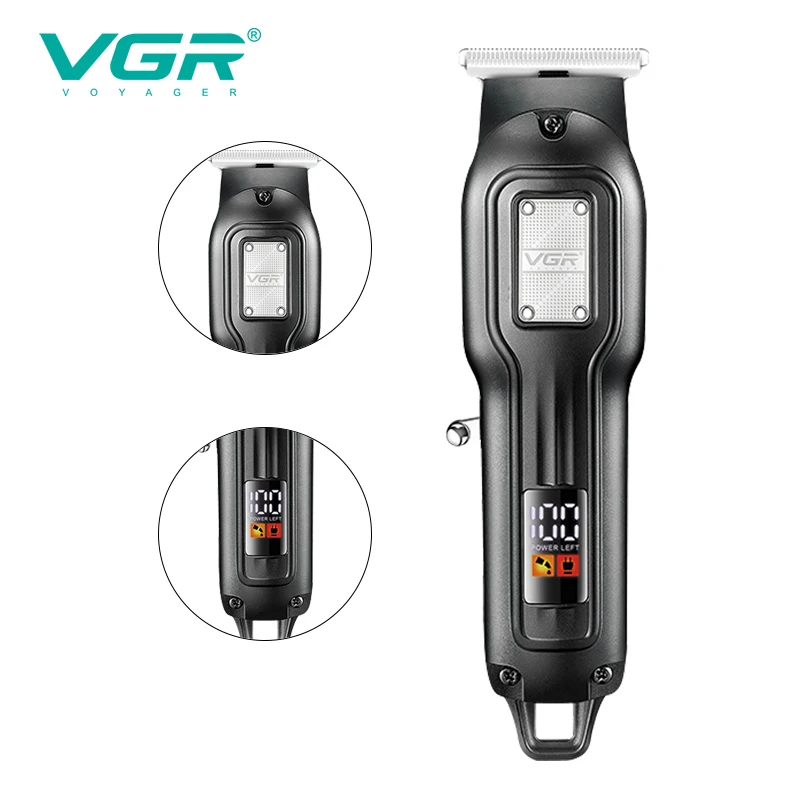 VGR V-918 ماكينة حلاقة احترافية لصالونات الحلاقة وشاشة عرض رقمية سوداء خاصة ماكينة حلاقة الشعر الكهربائية المنزلية الكهربائية