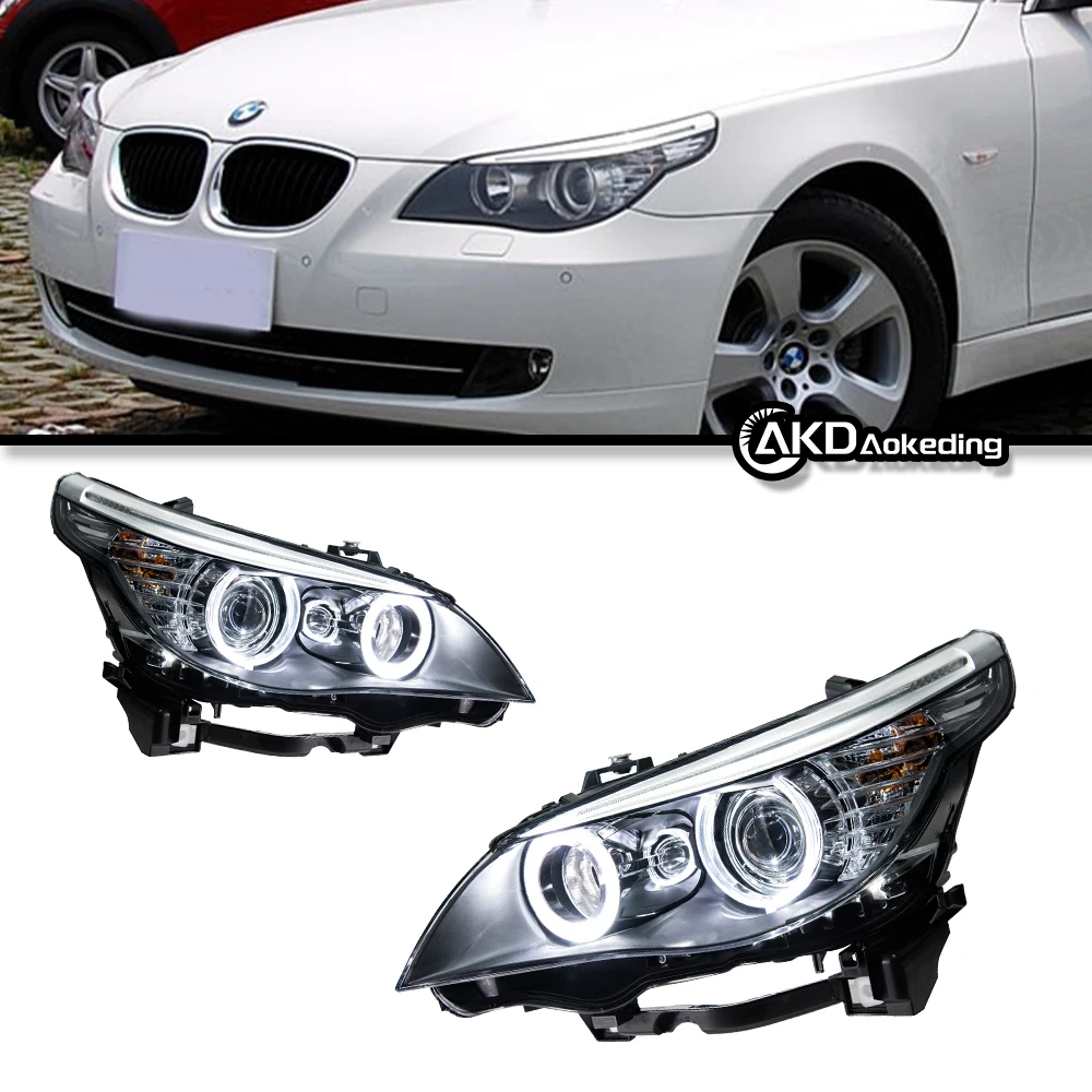 Auto Parts For BMW E60 Headlights  2003-2010 5 Series 520i Styling LED Daytime Lights Dual Projector Car Accesorios Modified