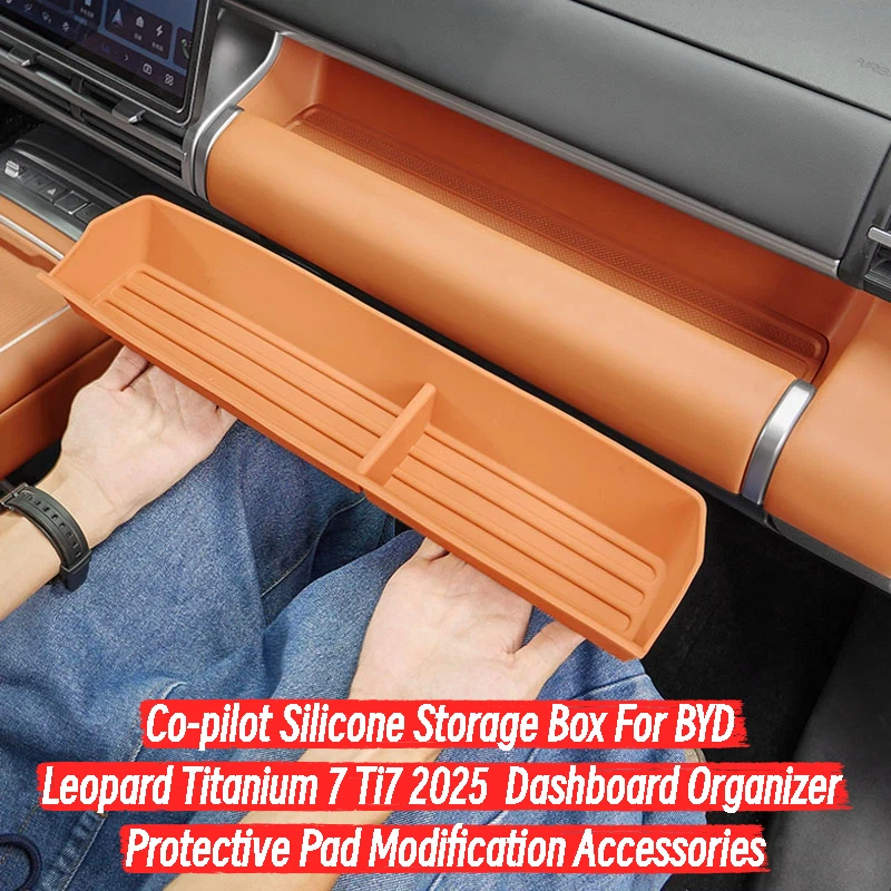 

Co-pilot Silicone Storage Box For BYD Leopard Titanium 7 Ti7 2025 Dashboard Organizer Protective Pad Modification Accessories