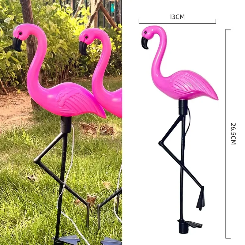 Solar Light Outdoor Pink Flamingo Field Waterproof Flamingo Stake Light