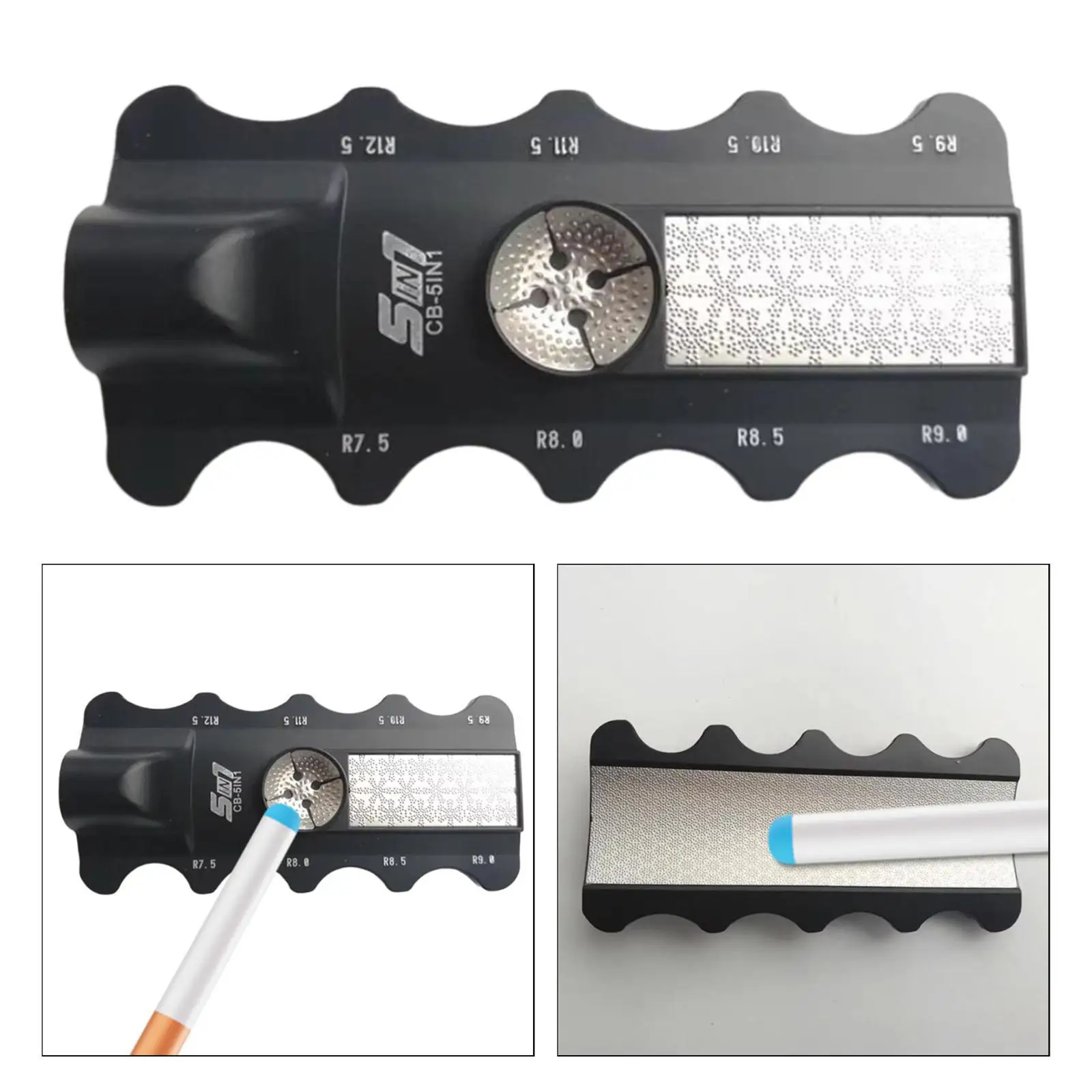 

5 in 1 Billiards Cue Tip Repair Tool Measurement Comparator Lightweight Multifunctional Functional Pool Cue Tip Shaper