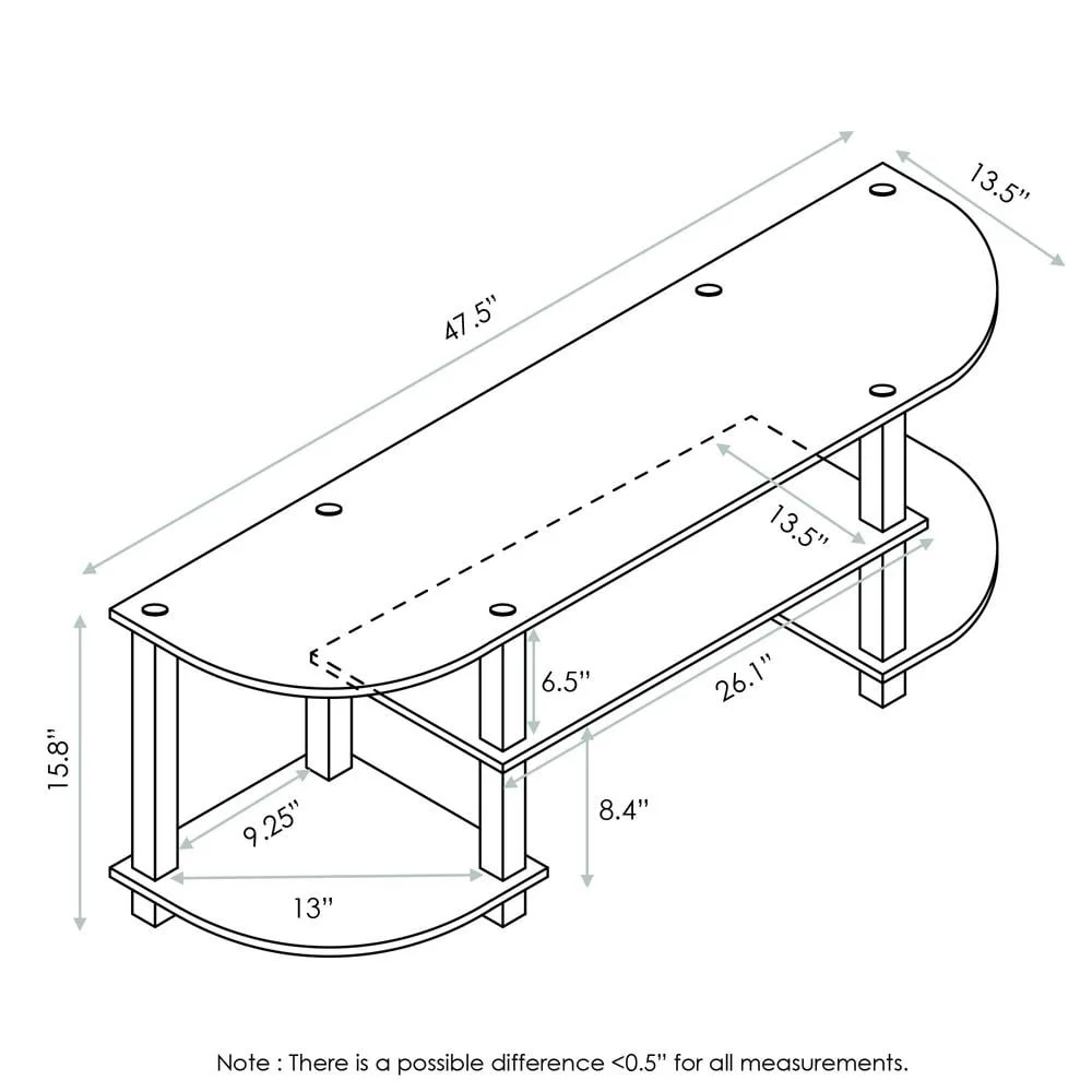 Easy Assembly Wood TV Stand No Tools Open Display Rack Holds 55 Inch TV Storage Organizer RTA Furniture Living Room D-I-Y