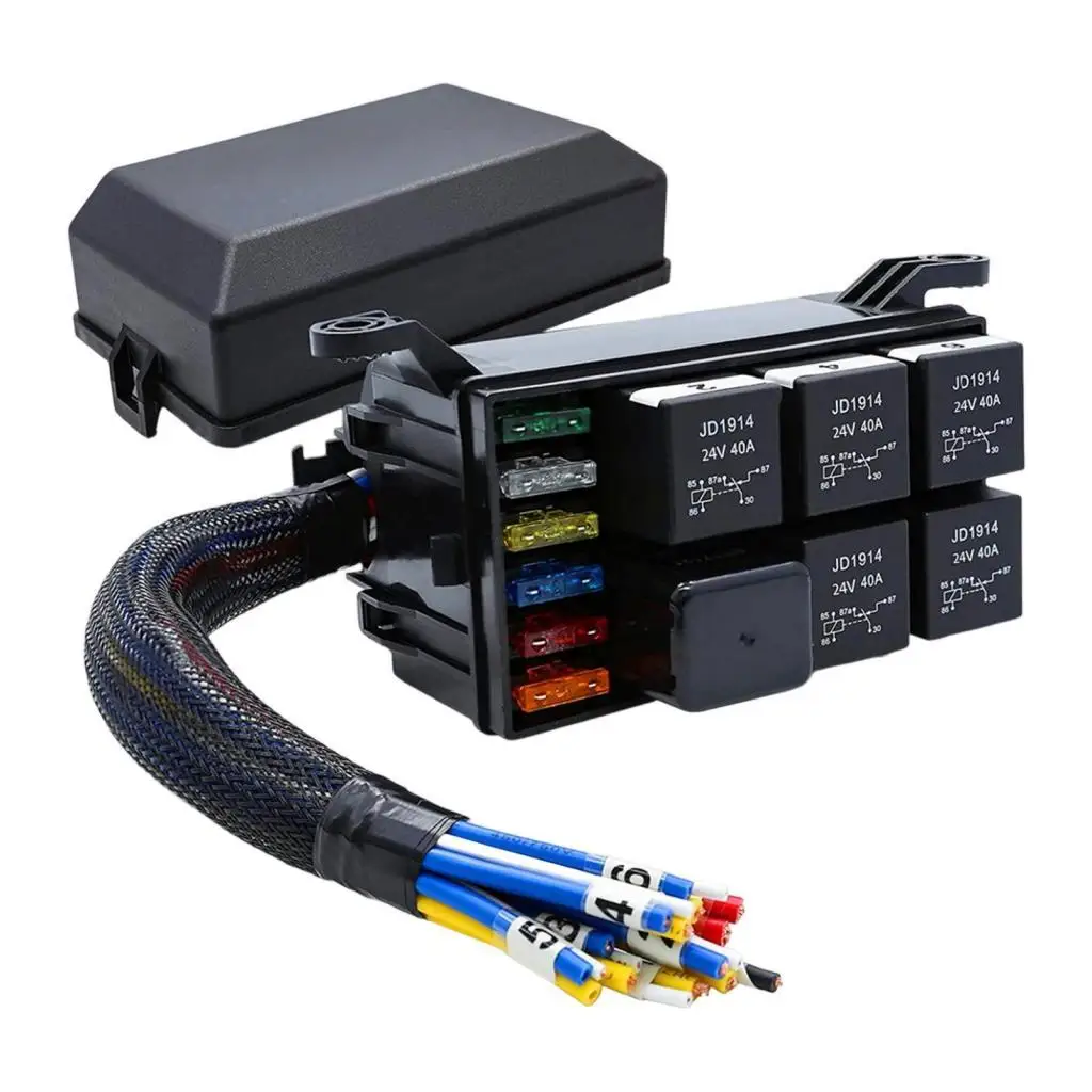 

Fuse Relay Box Waterproof Premium Fuse Block and Relay Box Prewired Relay Box for Boat Motorcycle Truck Car Automotive