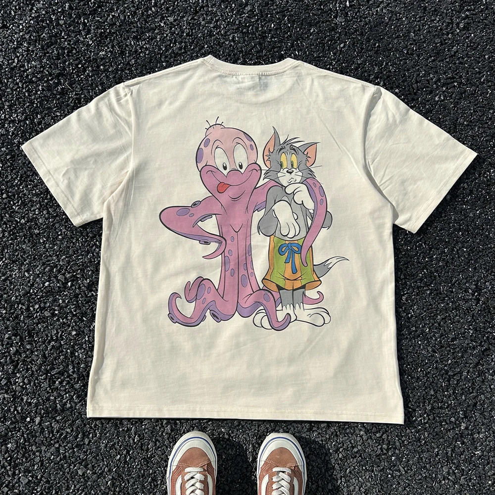 

Heavyweight 260G And Mouse ort Sve Couple T-irt Quali Other Material Summer 2024 Faion Ladies Premium Knitwear