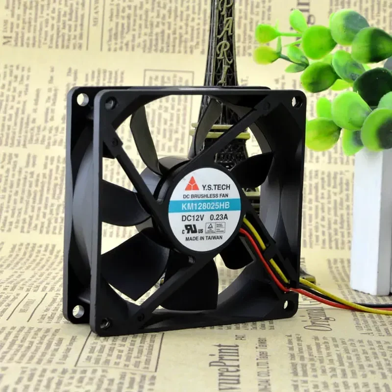 Original Wonsan Y.S.TECH 8025 KM128025HB 12V 0.23A Two-Wire Chassis Inverter Fan for Wonsan Y.S.TECH