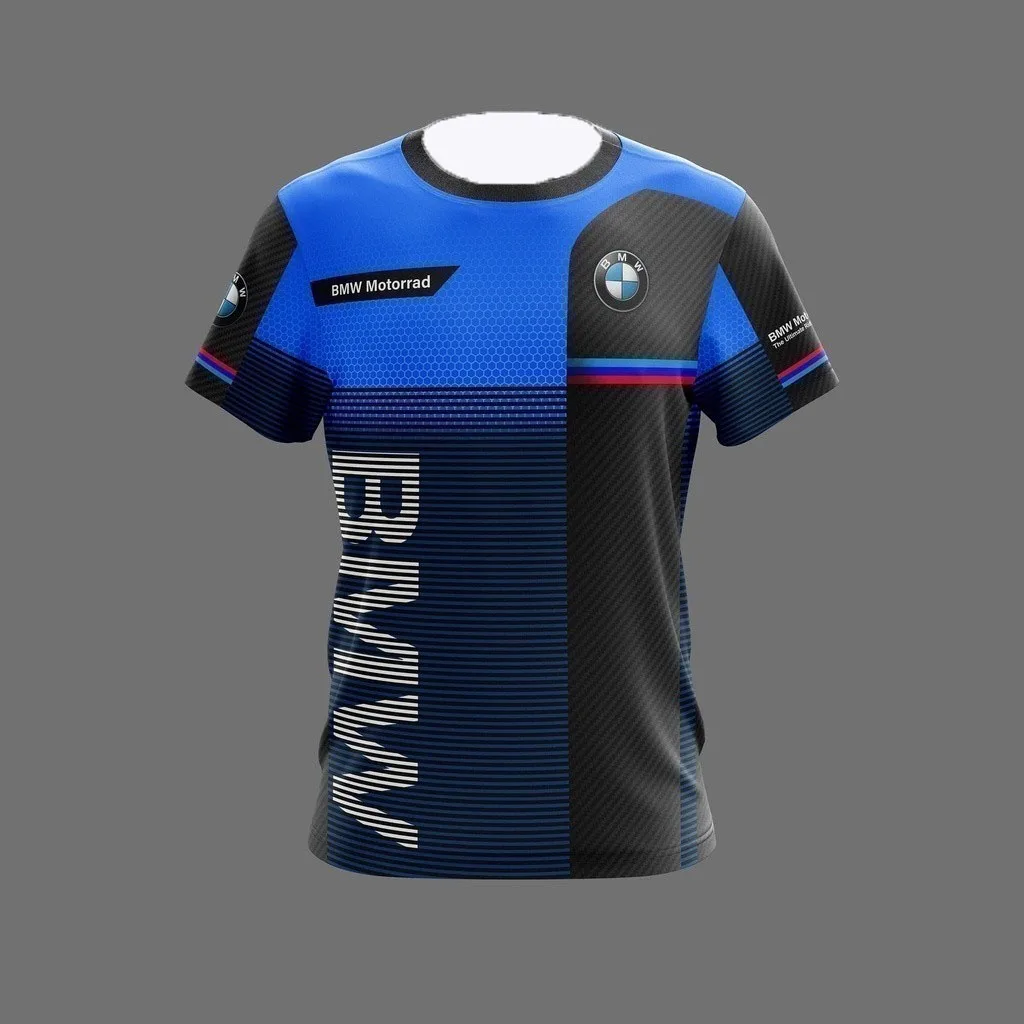 

New Bestseller BMW Men's Motorcycle Short-sleeved T-shirt, Sporty, Comfortable, Sweat-absorbing and Quick-drying Short-sleeved