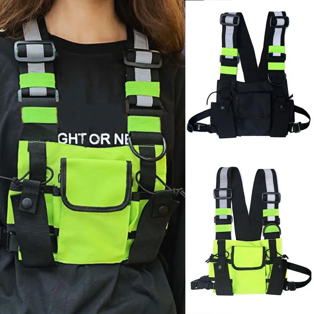 Fashion Streetwear Bag  Large Capacity Unisex Chest Bag  Multi-function Magic Sticker Vest Bag