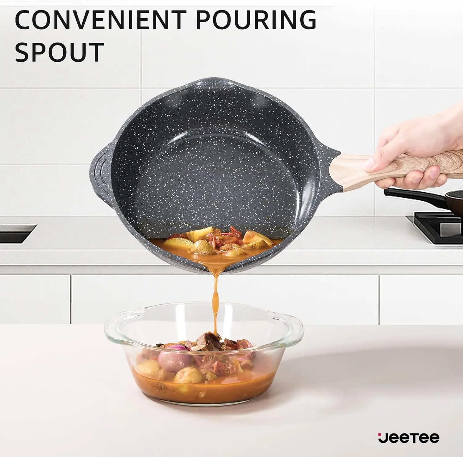 Conjunto de panelas de cerâmica 24 peças, panelas e frigideiras cinza antiaderentes, conjuntos de panelas de indução não tóxicas saudáveis de cozinha com panelas, Sau