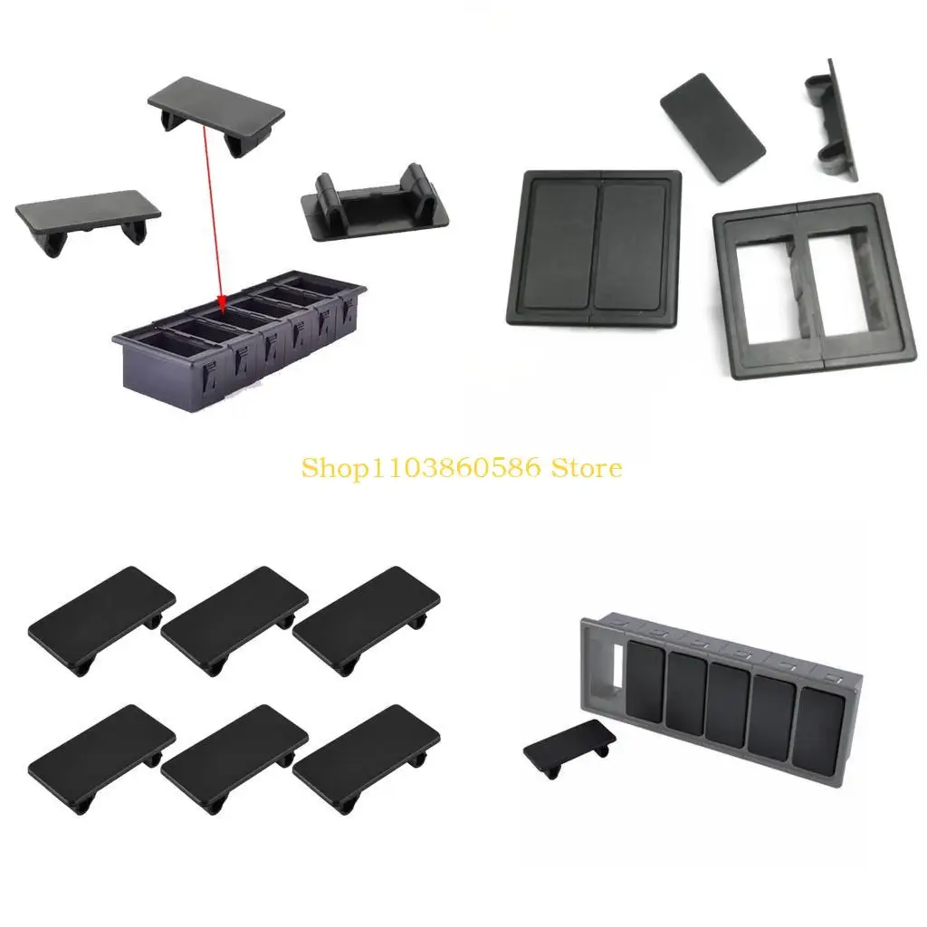 

242a 6pcs Black ABS Прямоугольные выключатели -выключатели панель пустого защелка в шнурке для отверстия для стандартных для