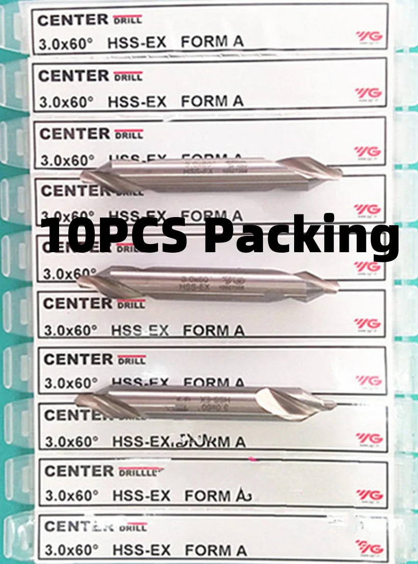 1PCS YG HSS-EX 60 Degrees Center Drill Bit DV3010 1.0 D1.5 D2.0 D2.5 D3.0 D4.0 D5.0MM Processing Stainless Steel Steel