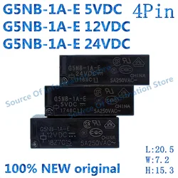 1Pcs Original G5NB-1A-E-24V G5NB-1A-E-12V G5NB-1A-E-5V G5NB-1A-E G5NB 1A E 5VDC 12VDC 24VDC 5A250VAC 4Pin Power Relay