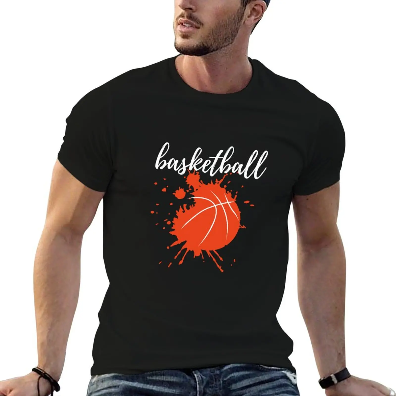 shirt BASKETBALL T-Shirt heavy black man cotton for t cotton t-shirt plain package man