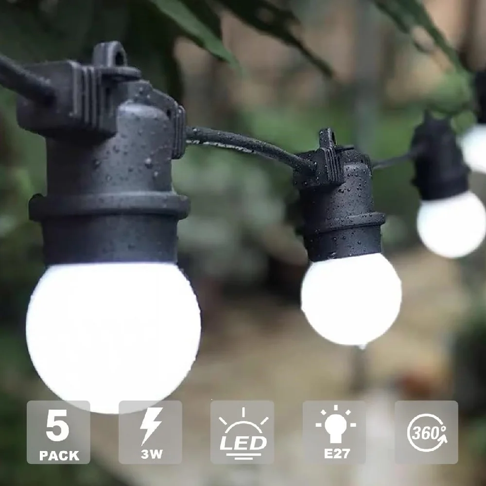 LED Colored Light Bulbs, E27 Small Light Bulb, G45 3W LED Bulb with PC Cover for Outdoor Party Bar Mood Decoration