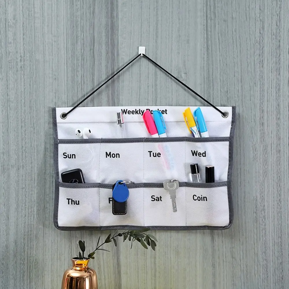 Nonwoven Fabric Monthly Money-saving Calendar Wall Hanging with Calendar Hanging Bag with Calendar with Banknote Slots