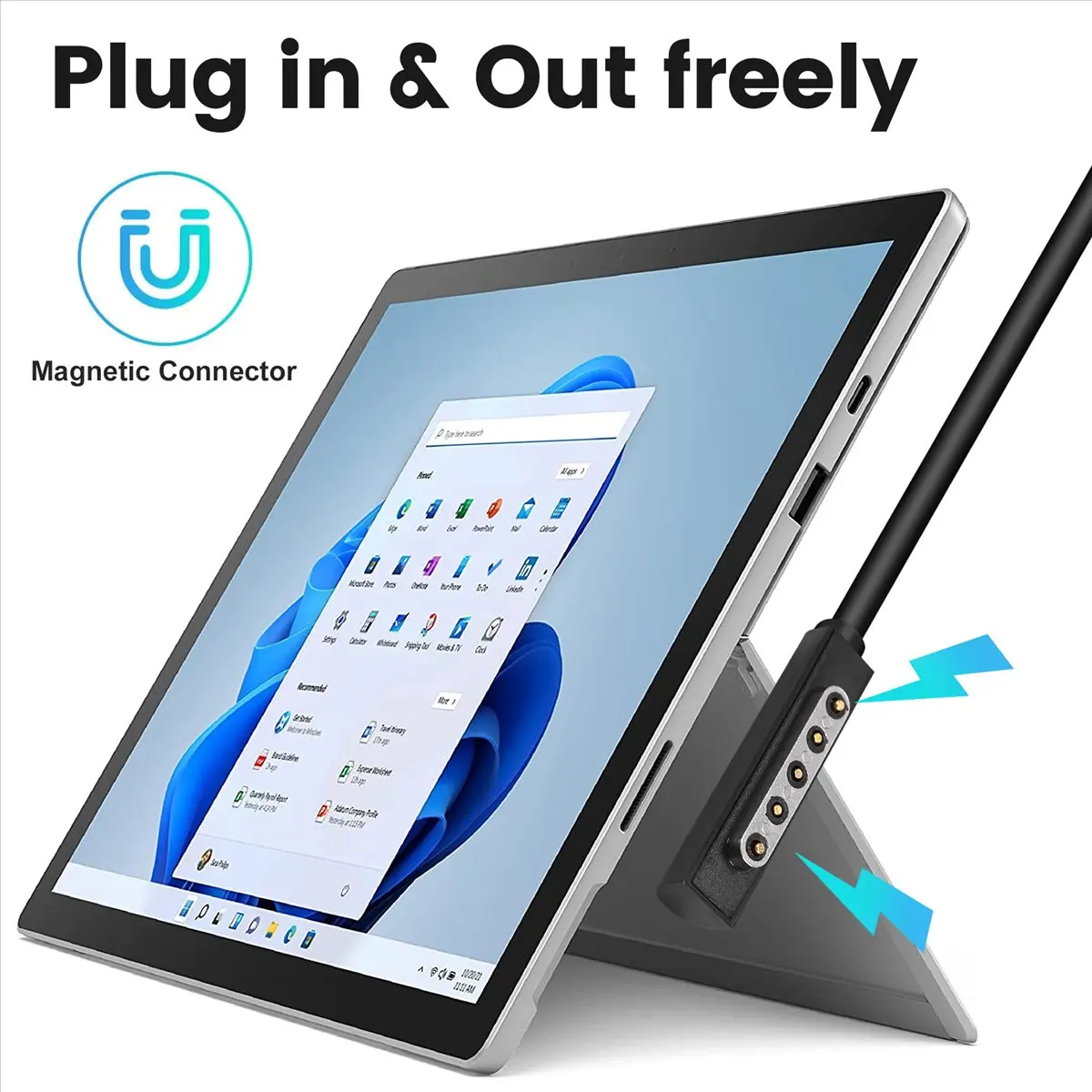 (A23G) Cable de Carga Tipo C PD, Adaptador de Corriente USB C Hembra para Tablet Microsoft Surface Pro 1/2