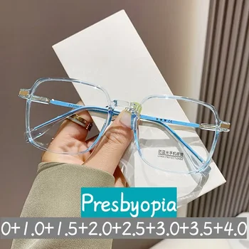 Occhiali da lettura quadrati grandi da donna Occhiali da lettura unisex anti-luce blu Occhiali da computer Uomo Donna Design a cuore di lusso Presbiopia da 0 a +4.0