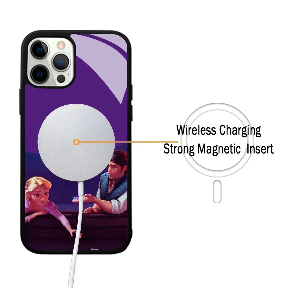 T-Tangled Cartoon R-Rapunzel Phone Case For IPhone 15 14 13 Pro Max 11 12 Mini Alex Mirror For Magsafe Wireless Charging Cover