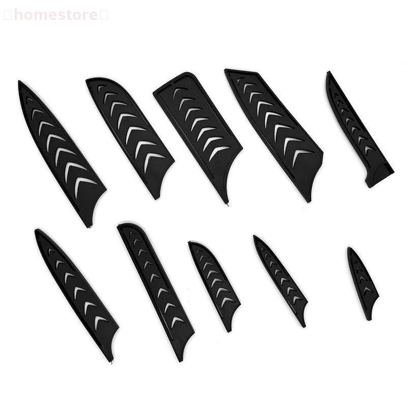 

Черный пластиковый чехол для кухонного ножа, чехлы для ножей, защитная крышка для лезвия кухонного ножа, защитный чехол для края, кухонные аксессуары
