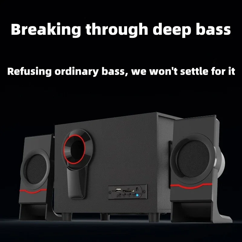 

Wooden 2.1 Multimedia Overweight Subwoofer Computer Active Combination Bluetooth Speaker Card USB Mobile TV Notebook Home Theate