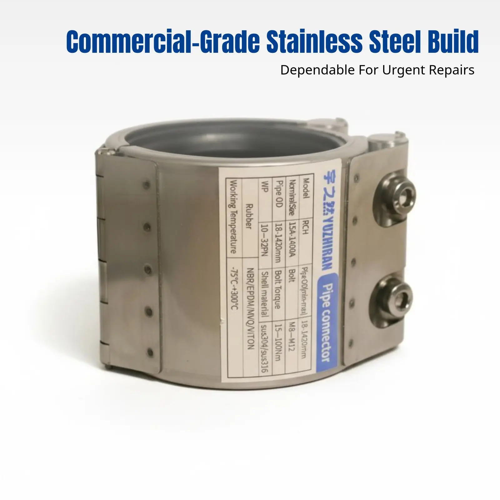 

Соединитель Hafu Tee из нержавеющей стали 304, аварийный, с зубчатым кольцом, совместим с ПЭ, ПВХ, сталью