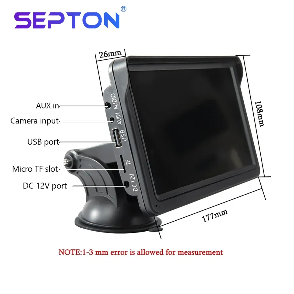 SEPTON 7inch Android Auto Car Stereo Radio Universal Portable HD Touch Screen Wireless Carplay BT 2 Din Multimedia Video Player