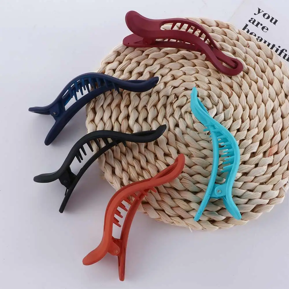 

Simple Elegant Girls Seamless Matte Women Duckbill Clip Plastic Face Wash Hairpin Hair Claw