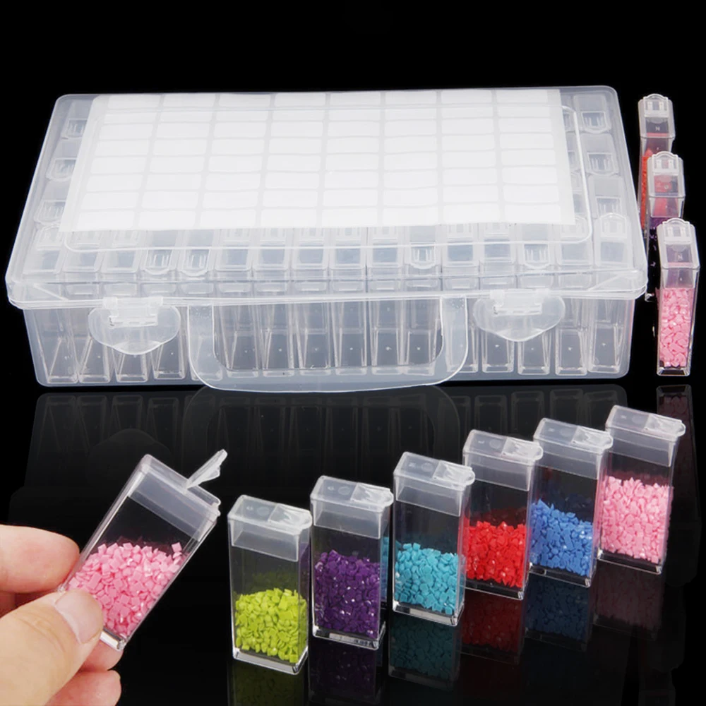 64 grids Slot Diamond Painting Accessories Storage Box Tool Bead Container Diamond Embroidery Plastic Removable Storage Box