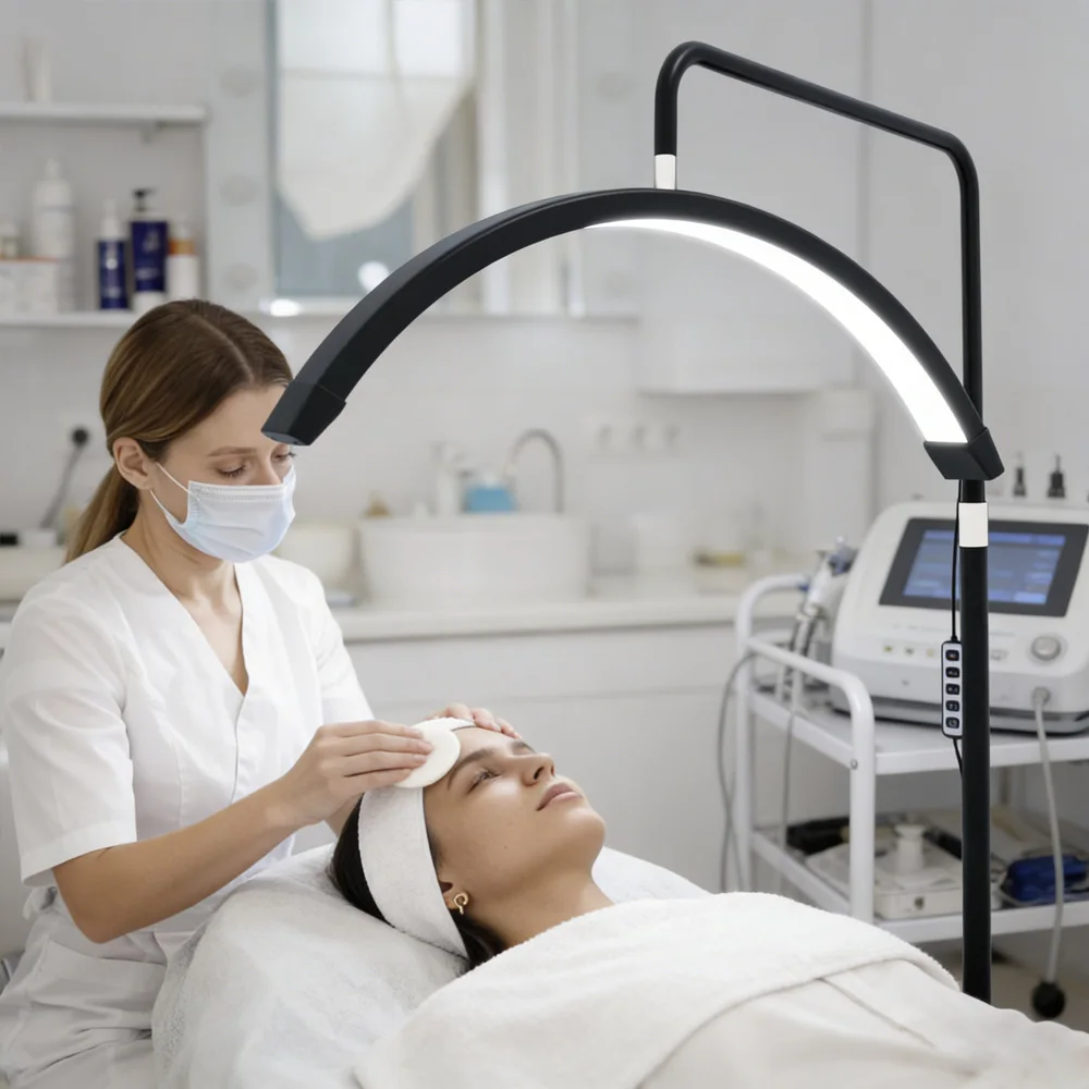 Half-moon Floor-Standing Beauty Light Dimmable For Beauty Salons Makeup Skincare Eyebrow Shaping Make-up Lighting