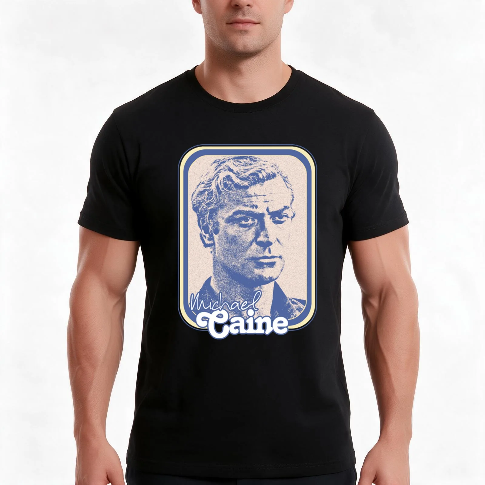 Michael Caine __ Retro 60s Fan Art Design T-Shirt, Summer Casual Cotton Tee, Oversized Streetwear Tops, Vintage Graphic Print