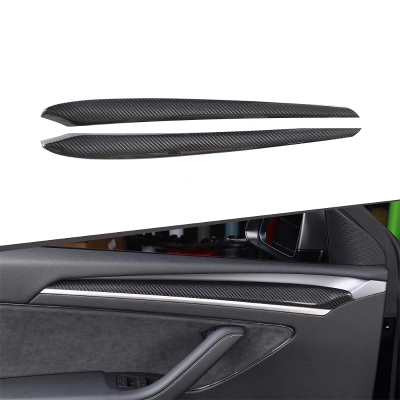 

Dry Carbon Door Handle Trim Interior Upgrade Vehicle Decoration for Model 3 2021-2023 2 Pcs