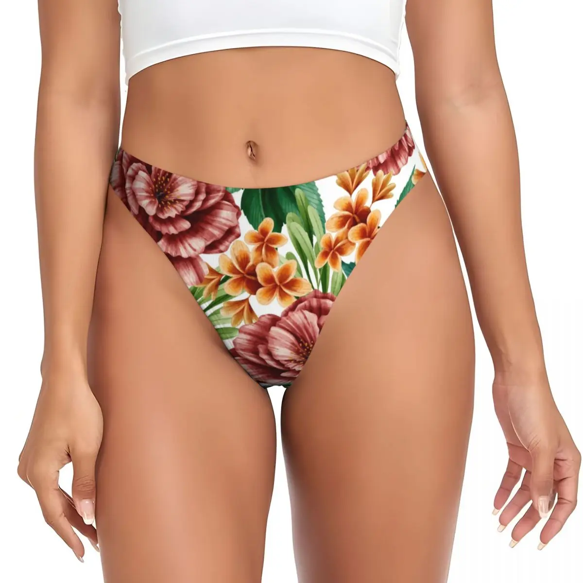 맞춤형 여성용 튤립 꽃 절연 G 스트링 통기성 팬티, 맞춤형 팬티 속옷