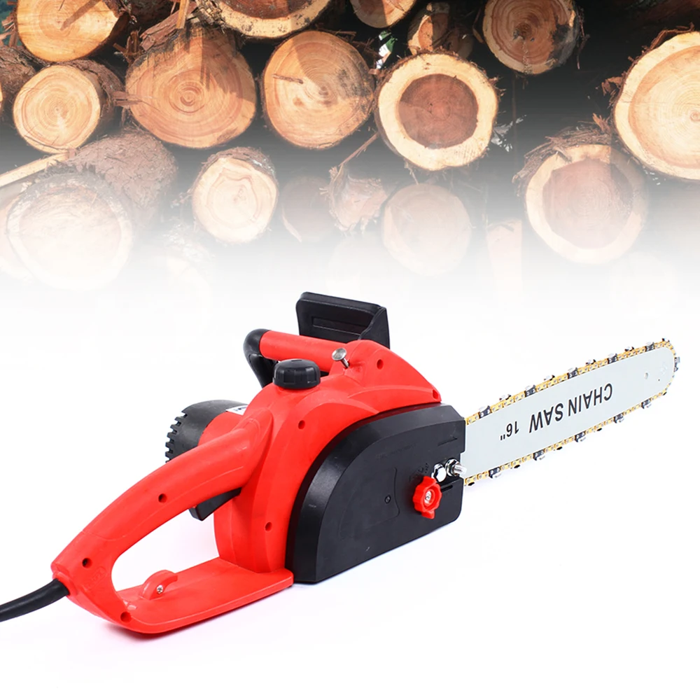 2000W 16-inch Chainsaw Strong Power Red 220V Cutting Wood Electric Tool