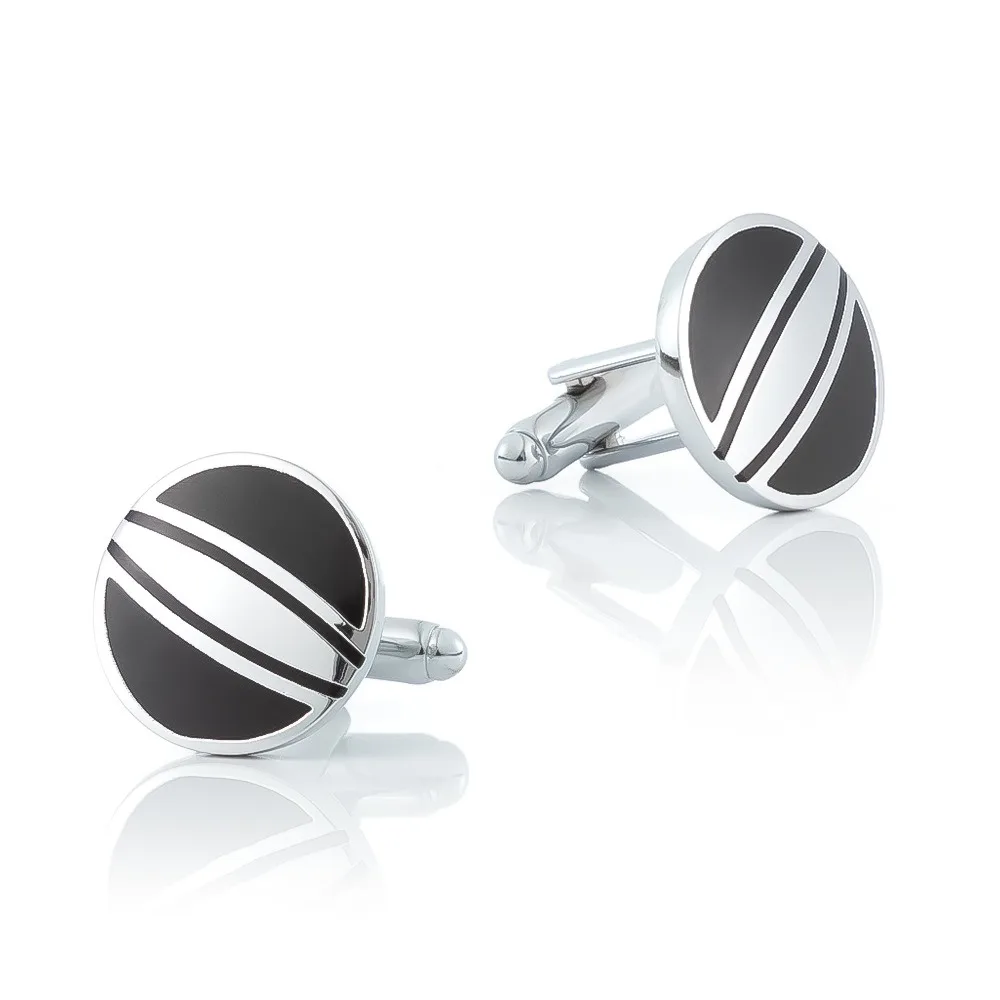 

A Pair New Round Enamel Metal Cufflinks for Men - Wholesale Hot Seller Versatile Perfect for Shirts