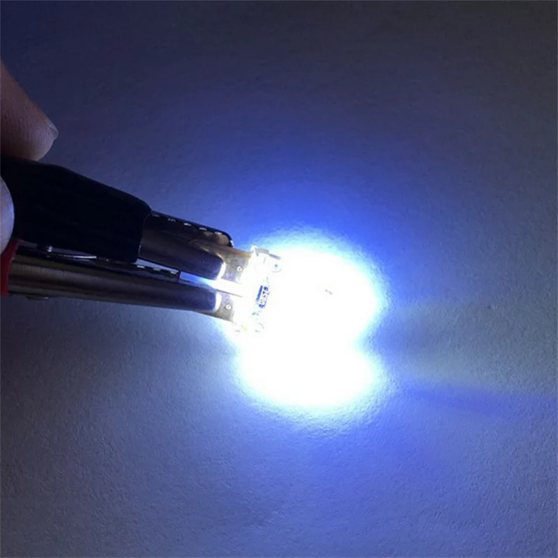 5/10/50/200 قطعة الأبيض لوحة ترخيص مُضاء لمبات كهربائية W5W T10 COB 4SMD السيارات وقوف السيارات التخليص مصباح Canbus السيليكا مشرق إسفين #5