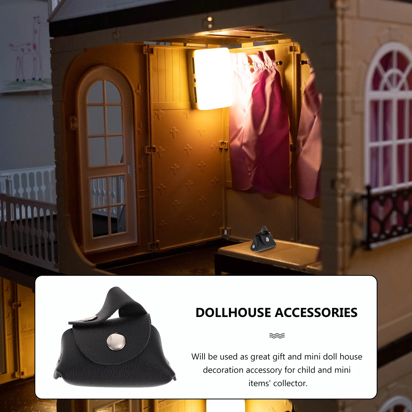 

Miniature Handbag for Dollhouse Small Size Portable Mini Purse for Girls Baby Girl Accessories Pretend Play Mini House